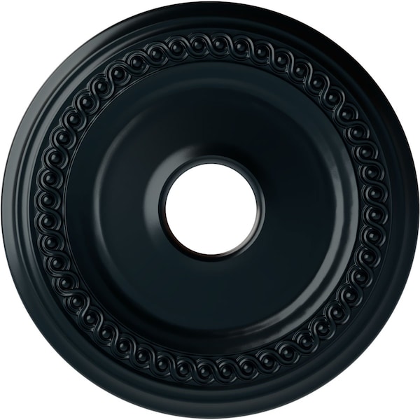Ekena Millwork Classic Ceiling Medallion (Fits Canopies up to 12 3/4"), 18 5/8"OD 4"ID x 1 1/8"P, Night Shade CM19CLNSF - main